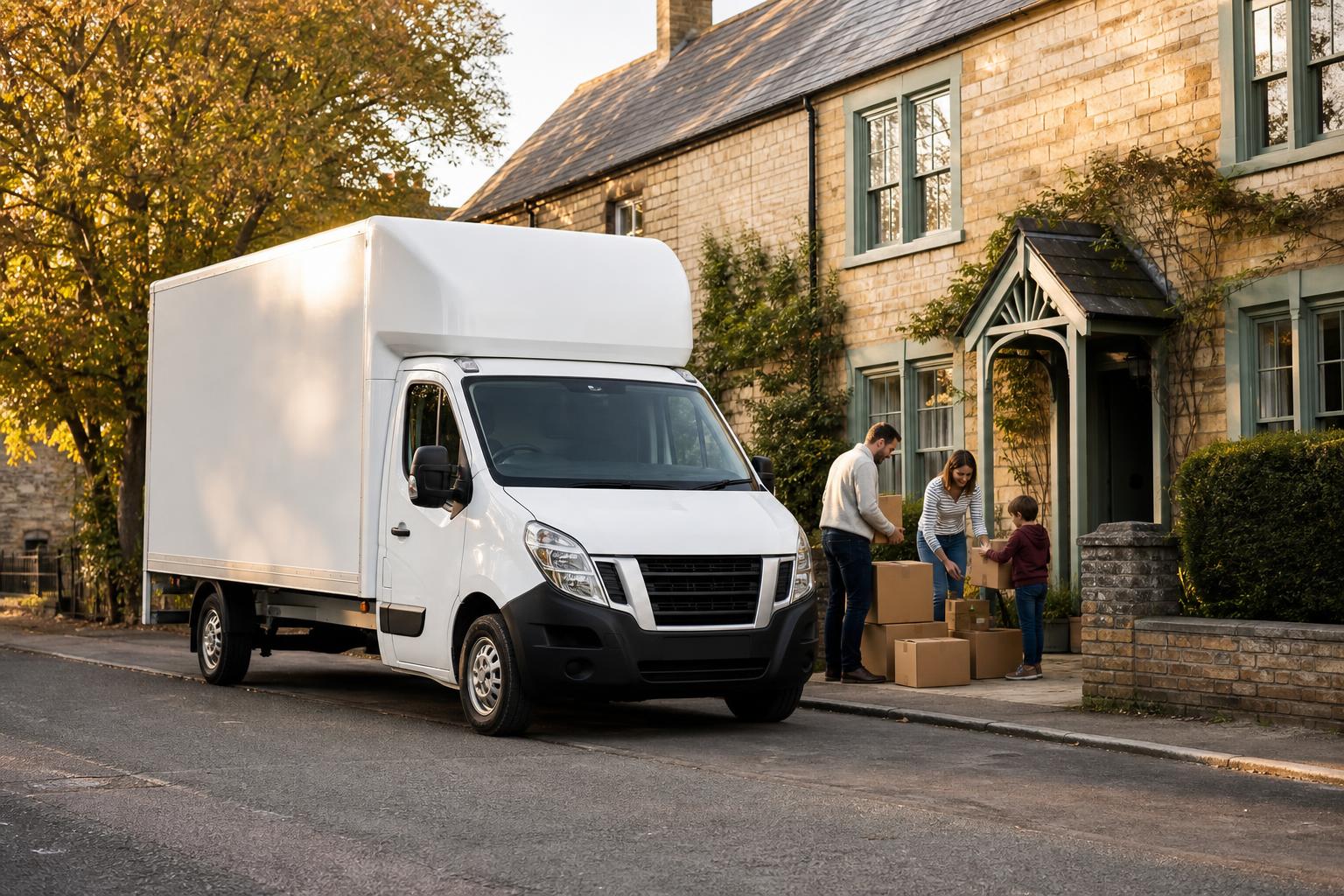 Luton van outside a home in Southwell during a house move
